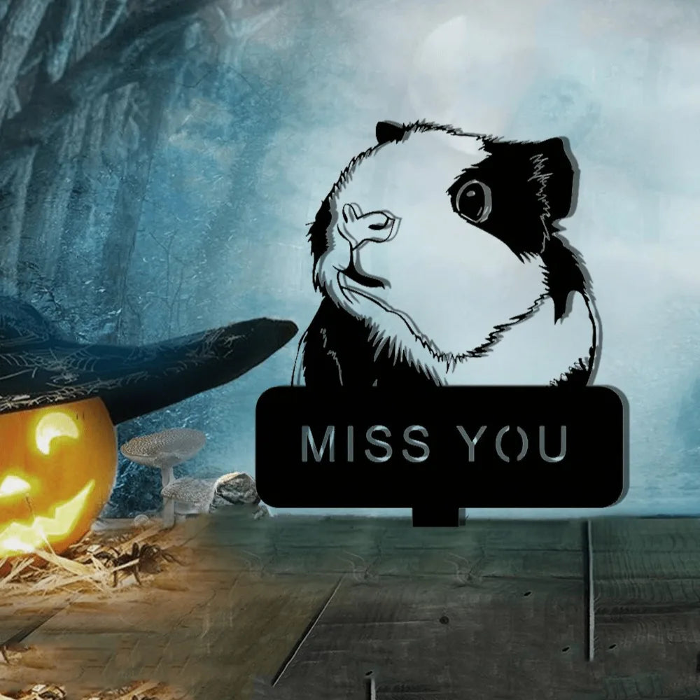 Pet Memorial Garden Stake for Guinea Pig Hamster Rabbit Handcrafted Personalized Grave Marker