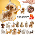 Transparent Dog Hair Storage Container Memorial Keychain