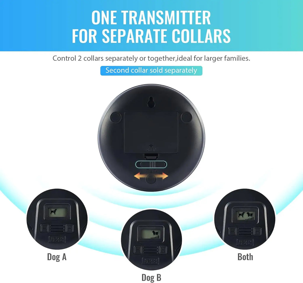 Wireless Pet Barrier with Adjustable Range, Electric Dog Fence Transmitter & Rechargeable Training Collar