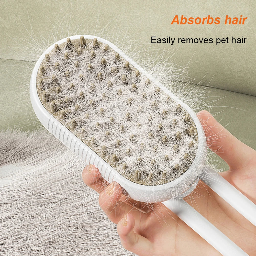 Cat Steam Brush Steamy Dog Brush 3 in 1 Electric Spray Cat Hair Brushes USB Rechargeable