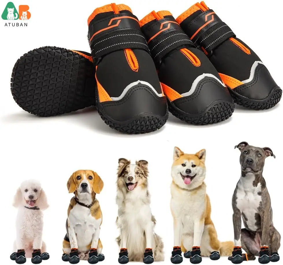 Dogs Anti-Slip Dog Boots&Paw Protectors for Hot Pavement Waterproof Dog Booties for Rainy Day Summer Hiking