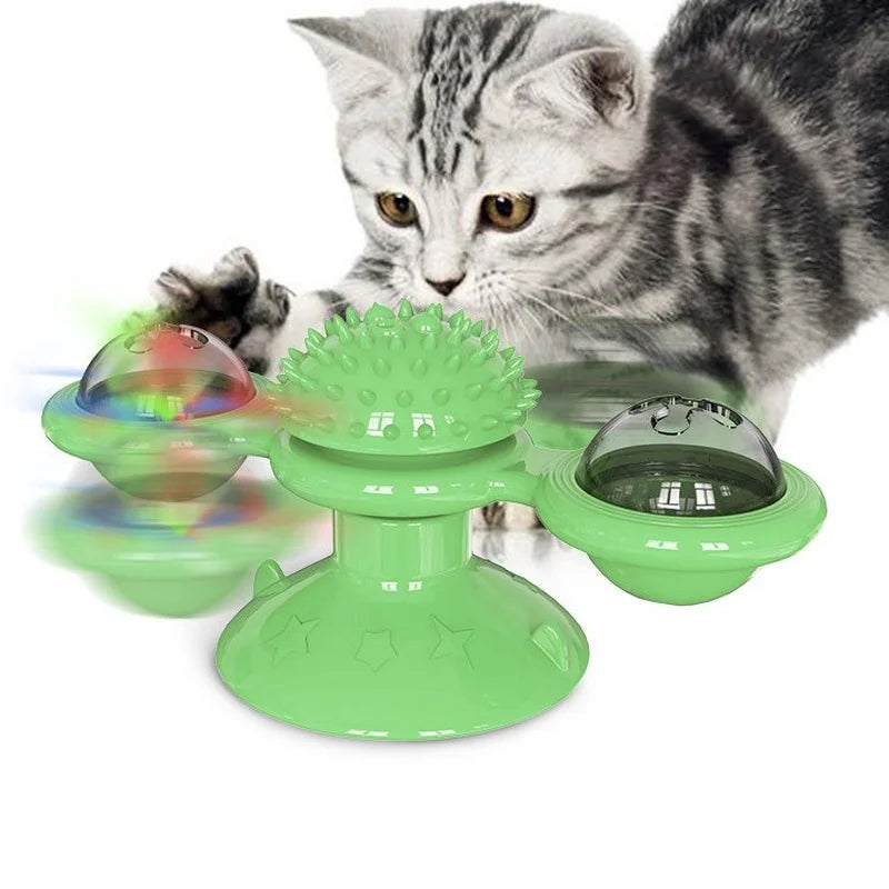 Windmill With Whirligig Turntable for Kitten Brush Teeth Pet Supplies