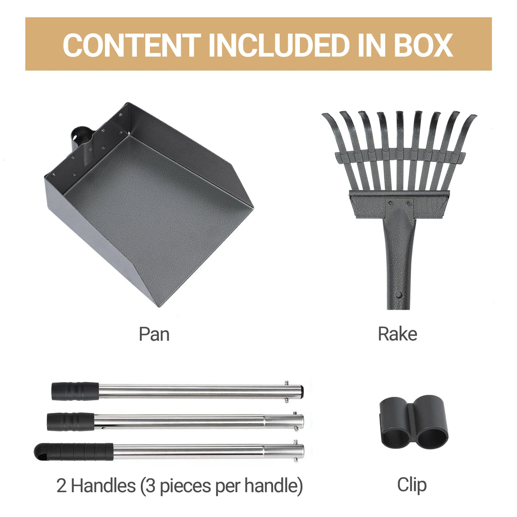 Dog Pooper Scooper, Dog Poop Tray and Rake