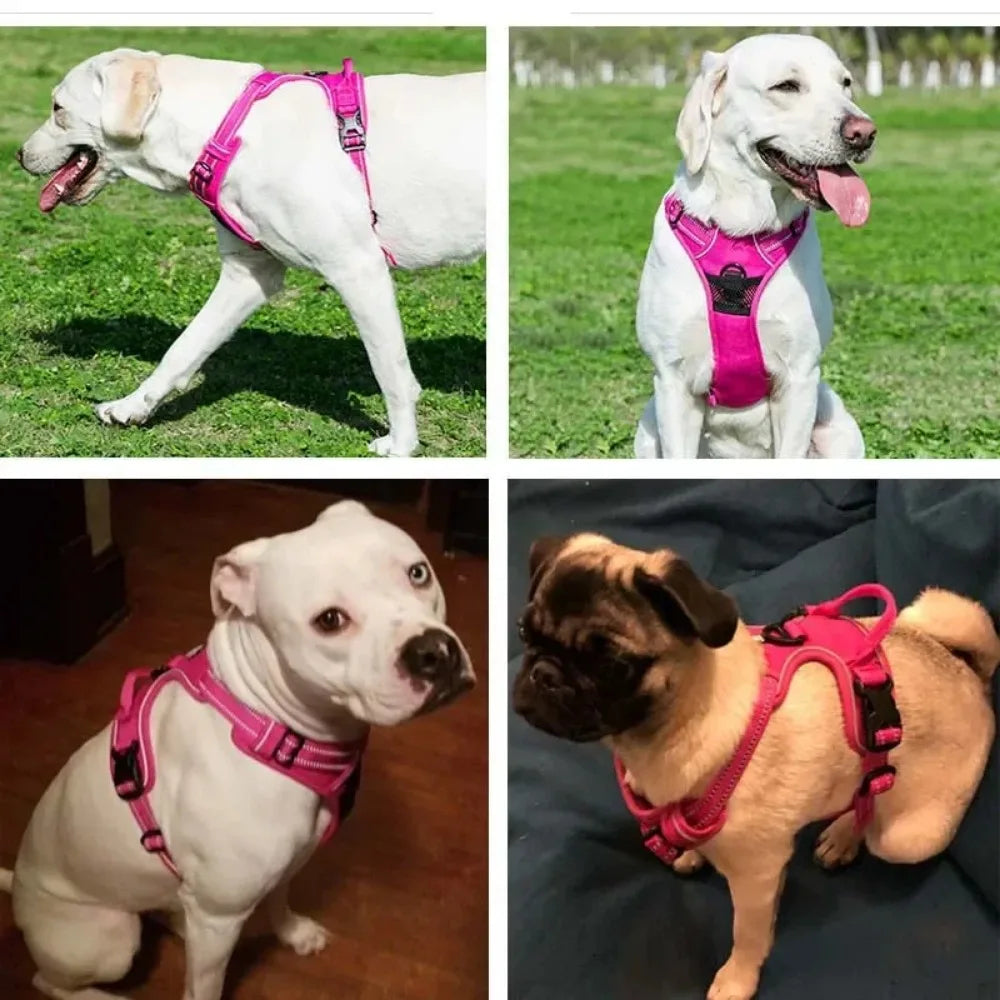 Pet Dog Harness Reflective Adjustable Breathable Vest Chest Strap