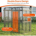 Walk-in Cage 77-inch Heavy Duty Birdcage Outdoor Diamond Grid Aviary Parrot Cage Wide Flight Metal Birdcage