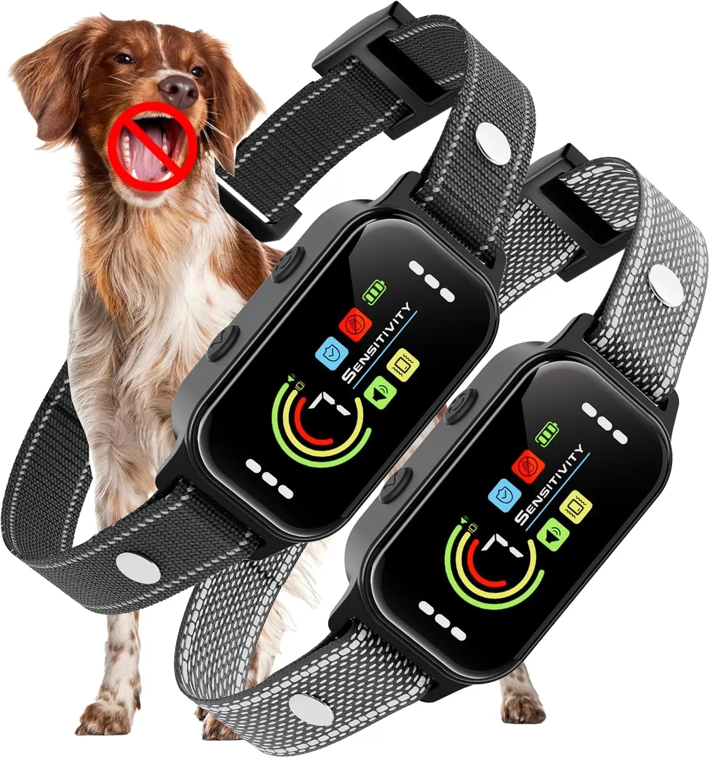 2 Pack Dog Bark Collar with 7 Sensitivity Levels & 5 Training Modes for Dogs 8-120lbs, Waterproof