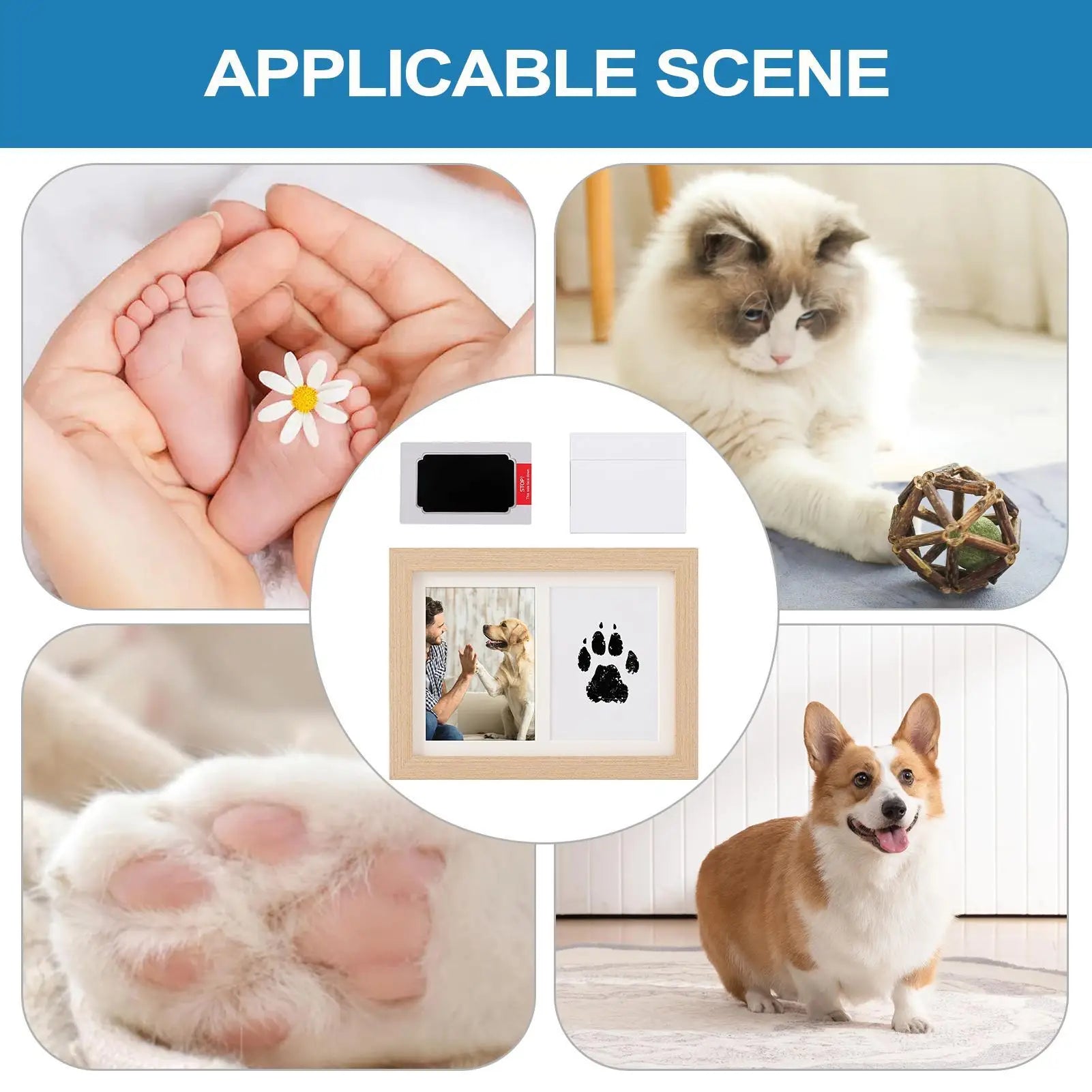 Animal Paw Print Kit Pet Pawprint Keepsake Kit Kitten Pawprint Keepsake Expression Enthusiasts Bookcase