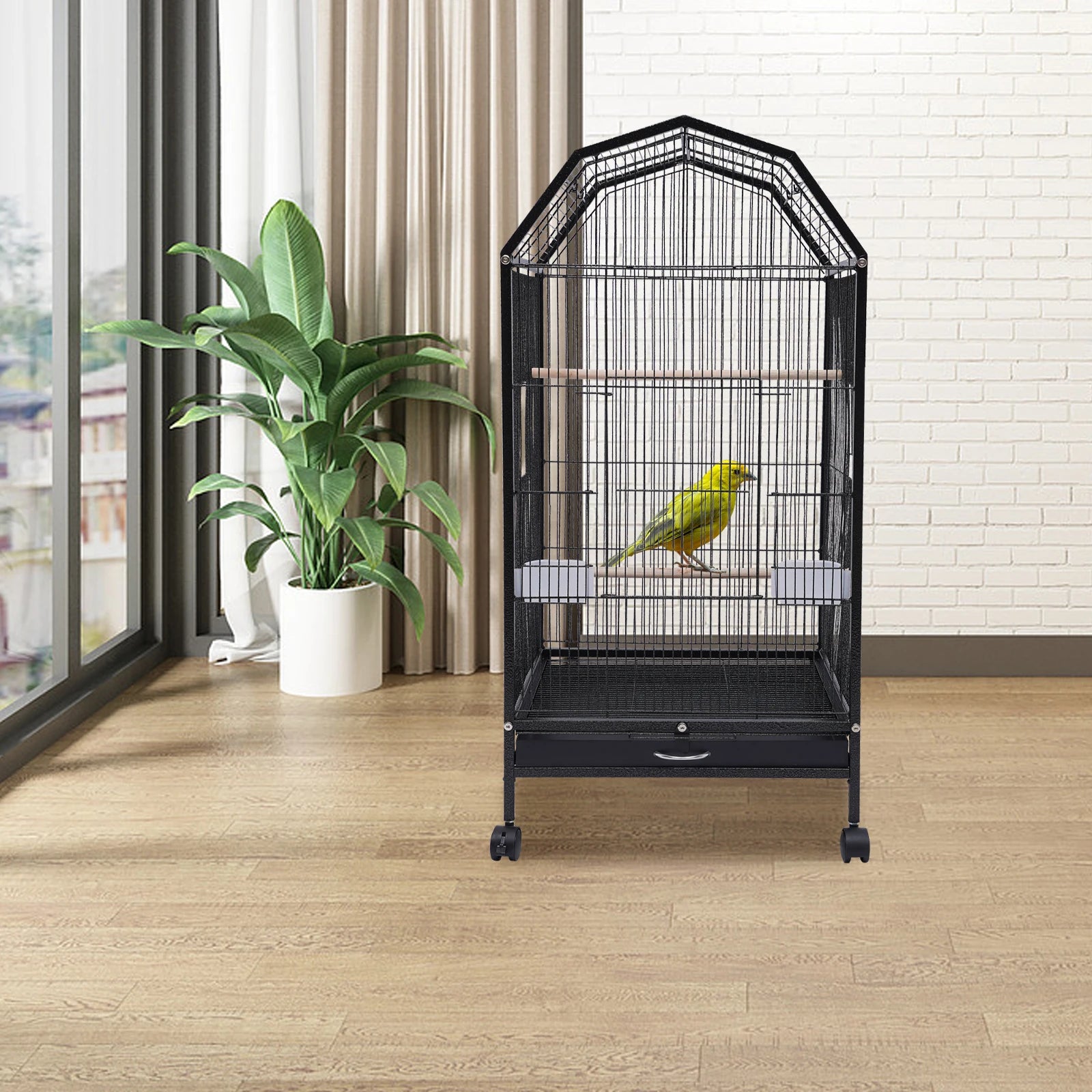 6.9in Large Bird Cage Iron Large Outdoor Parrot Cage Flight Cages Large Finch Bird Cage wit