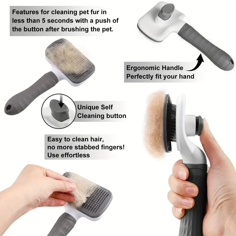 Cat Brush for Shedding, Cat Brushes for Indoor Cats, Cat Brush for Long or Short Haired Cats