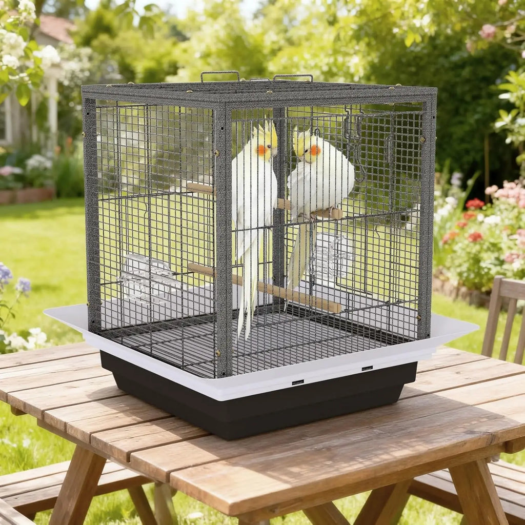 Small Bird Cage for Parakeets Birds Carrier with Removable Tray Portable Travel Habitat