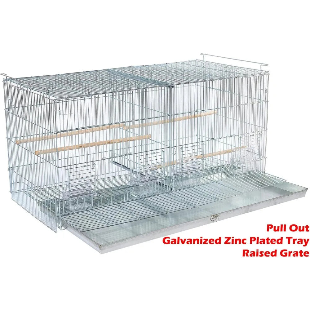 Stainless Steel Galvanized Zinc-Plated Double Breeder Bird Cage with Stack and Lock System