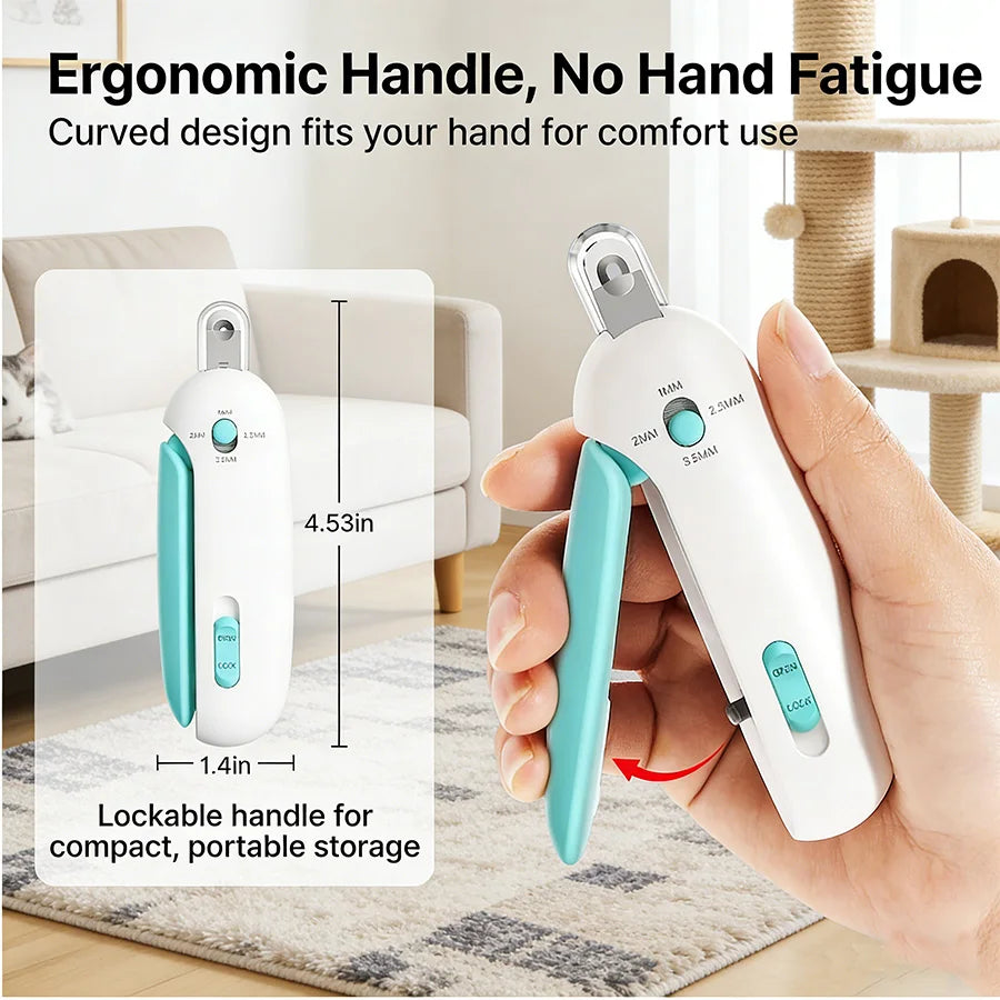 Cat & Dog Nail Clipper with File, Adjustable Round Hole Safe Trimmer for Home Pet Grooming