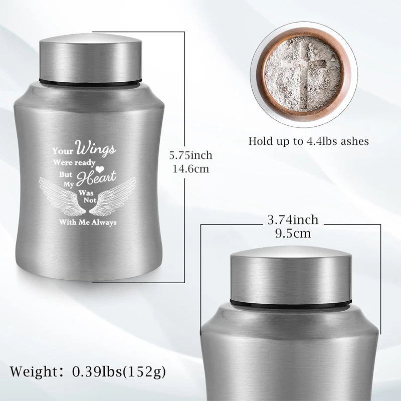 1pc Urns For Ashes Decorative Urns Large Stainless Steel Cremation Urns For Ashes Pet Memorial Gift