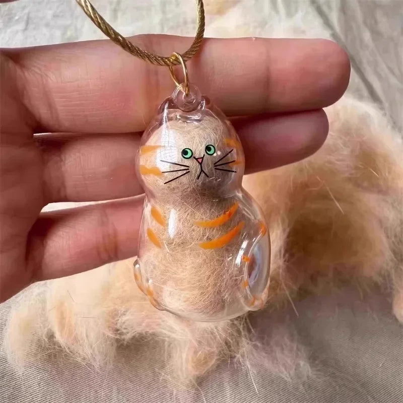 Transparent Cat Hair Storage Pet Fur Keepsake Capsule for DIY Crafts