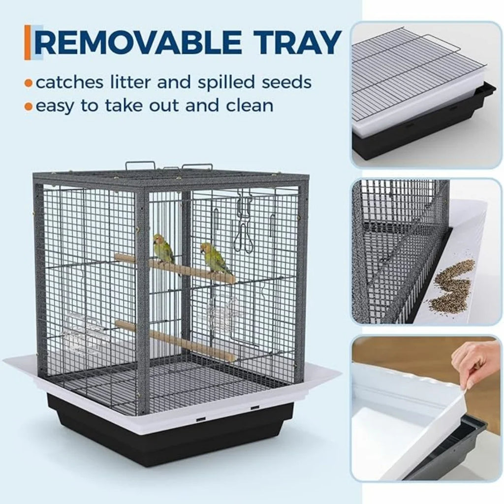 1 Set Of Metal Parrot Cage Luxury Metal Breeding Bird Villa Tiger Skin Peony Pet Cage Iron Bird Cage