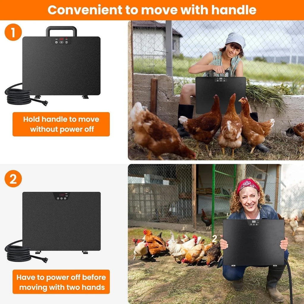 1PC Chicken Coop Heater Thermostatic Poultry Heating Panel Adjustable Temperature Winter Farm Universal Heater