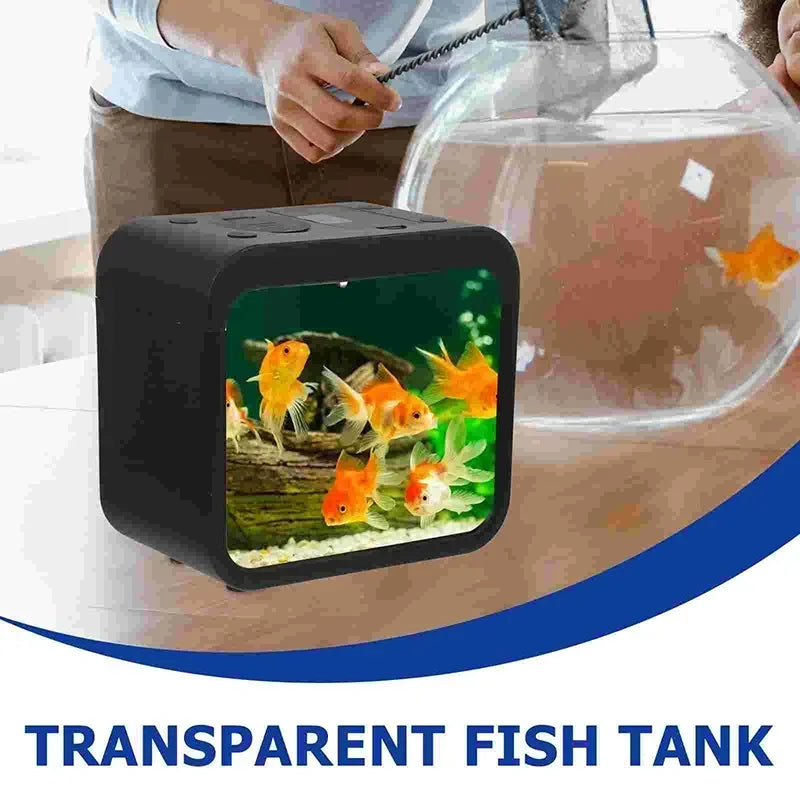 Creative aquarium LED decoration small aquarium fish tank betta transparent fish tank LED light goldfish small fish tank