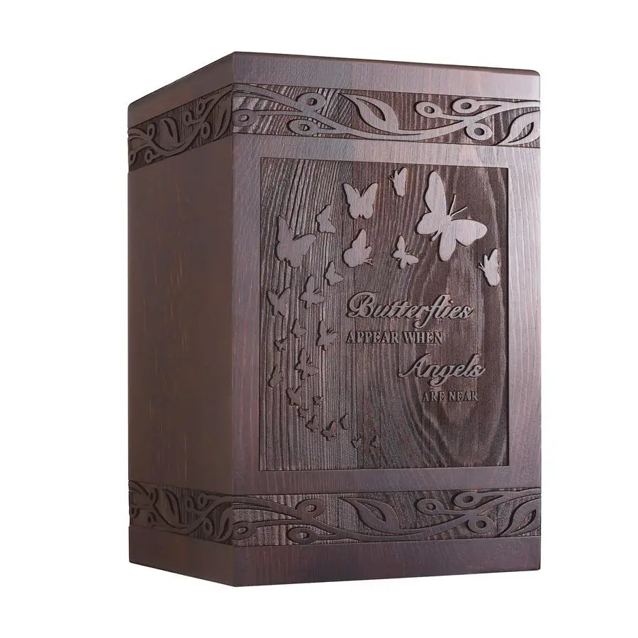 Human Ashes Adult Male Female, Wooden Carved Butterfly Urns Box and Casket for Men Women Child, Pets Cat Dog Urn,