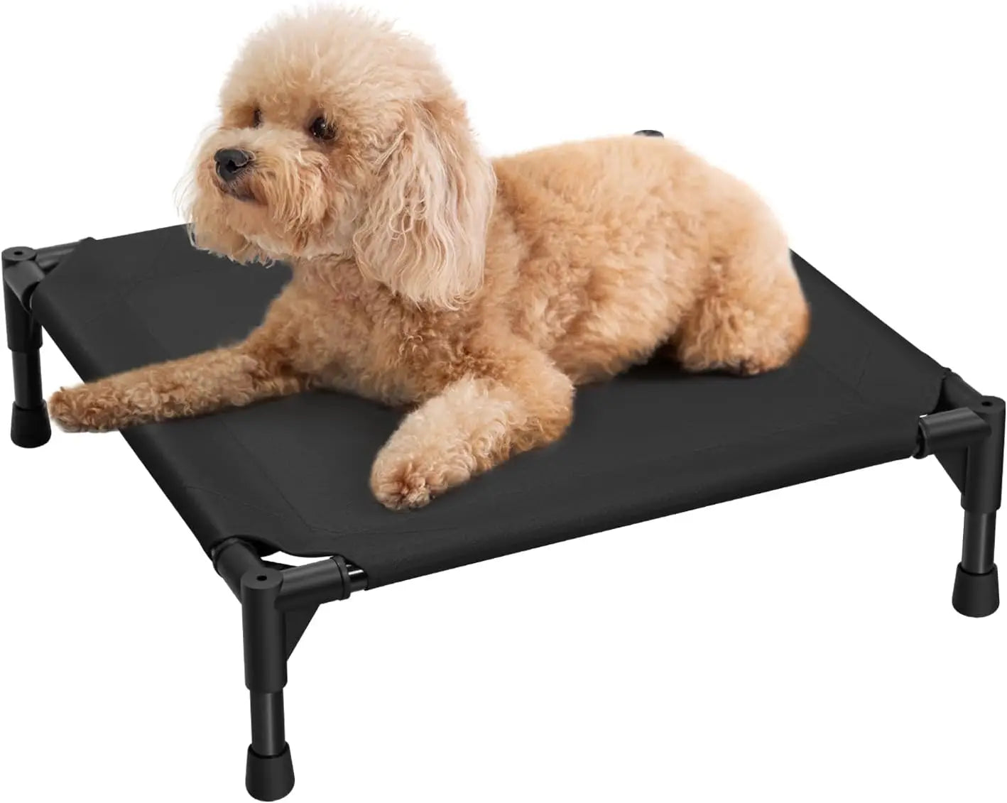 Elevated Cooling Pet Bed with Metal Frame, Raised Cot for Dogs and Cats, Small Size 18.5x18.5x5.5 Inches