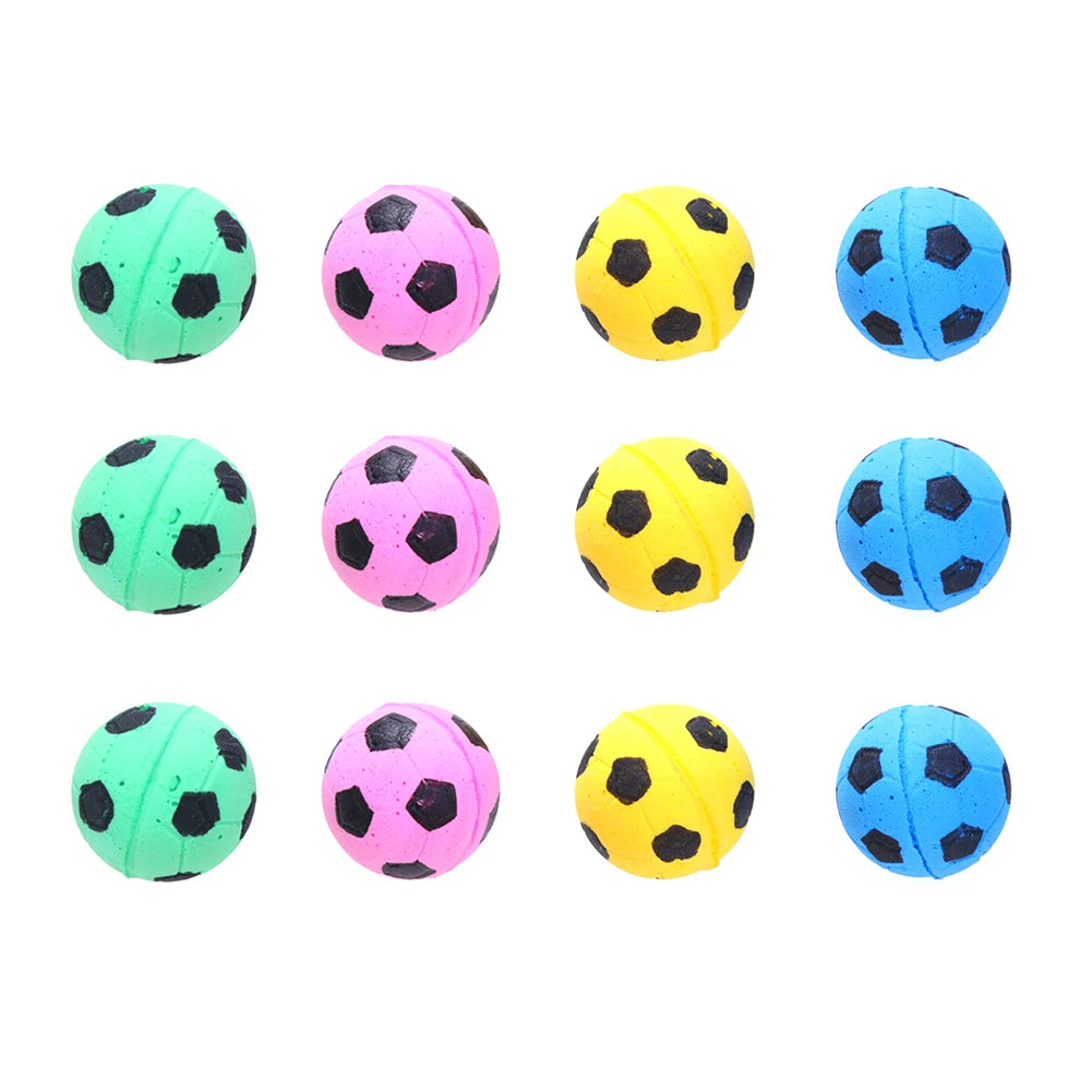 12pcs Pet Interactive Toy Ball Cut Soft Mini Dog Fumble Fetch Ball Fun Cat Teasing Balls