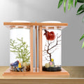2 Desktop Micro Landscape Fish Tank Small Betta Desktop Dual Glass Fish Tank Mini Table Aquarium Betta Fish Bowl