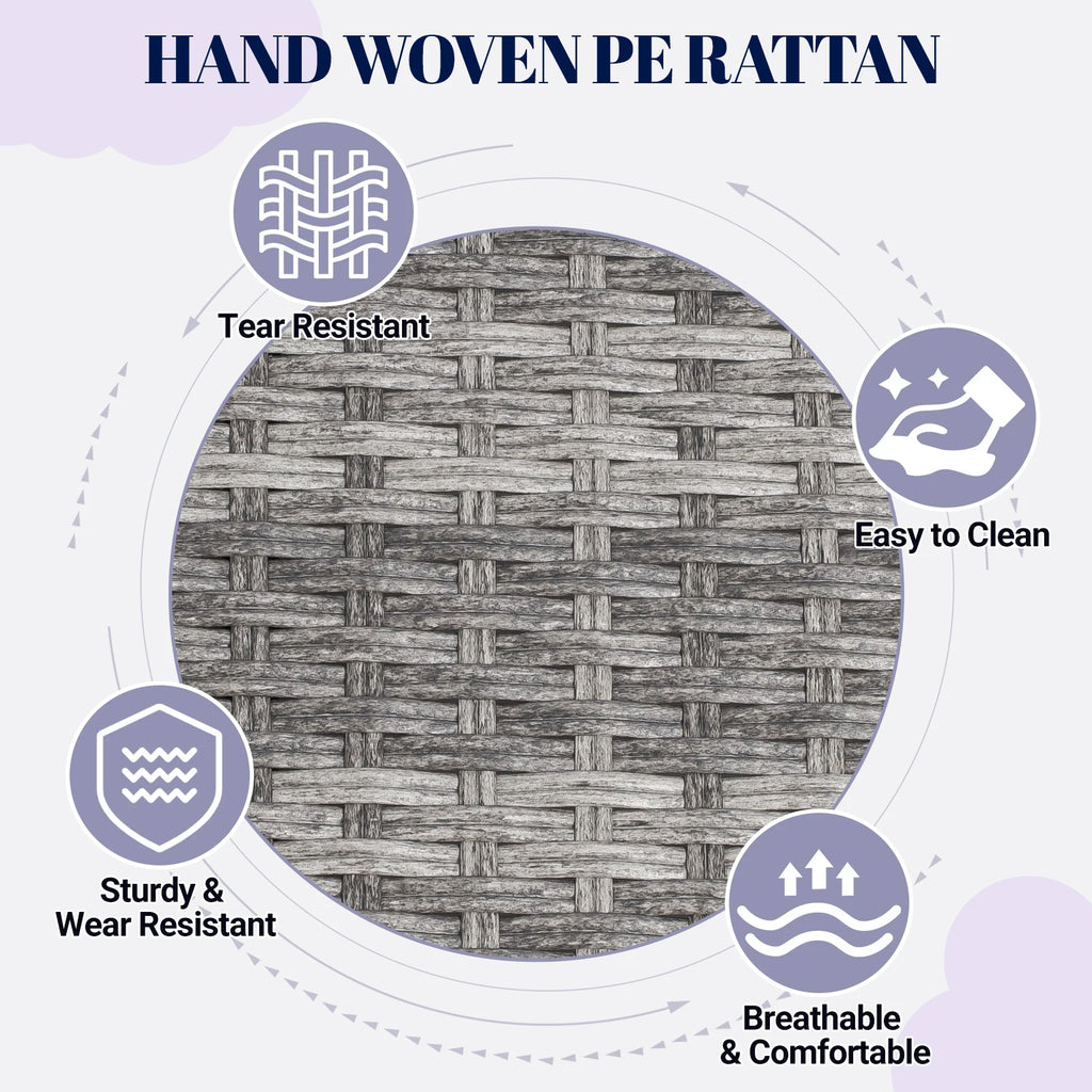 Wicker Dog House, Elevated Rattan Dog Bed with Canopy, Large Dog House Outdoor with Water Resistant Cushion