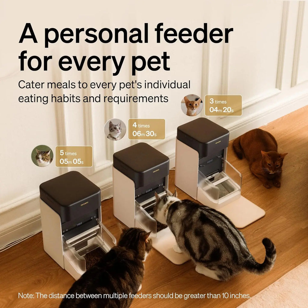 RFID Automatic Cat Feeder with Wi-Fi, Personalized Meals for Multi-Pet Homes and Diet Tracking