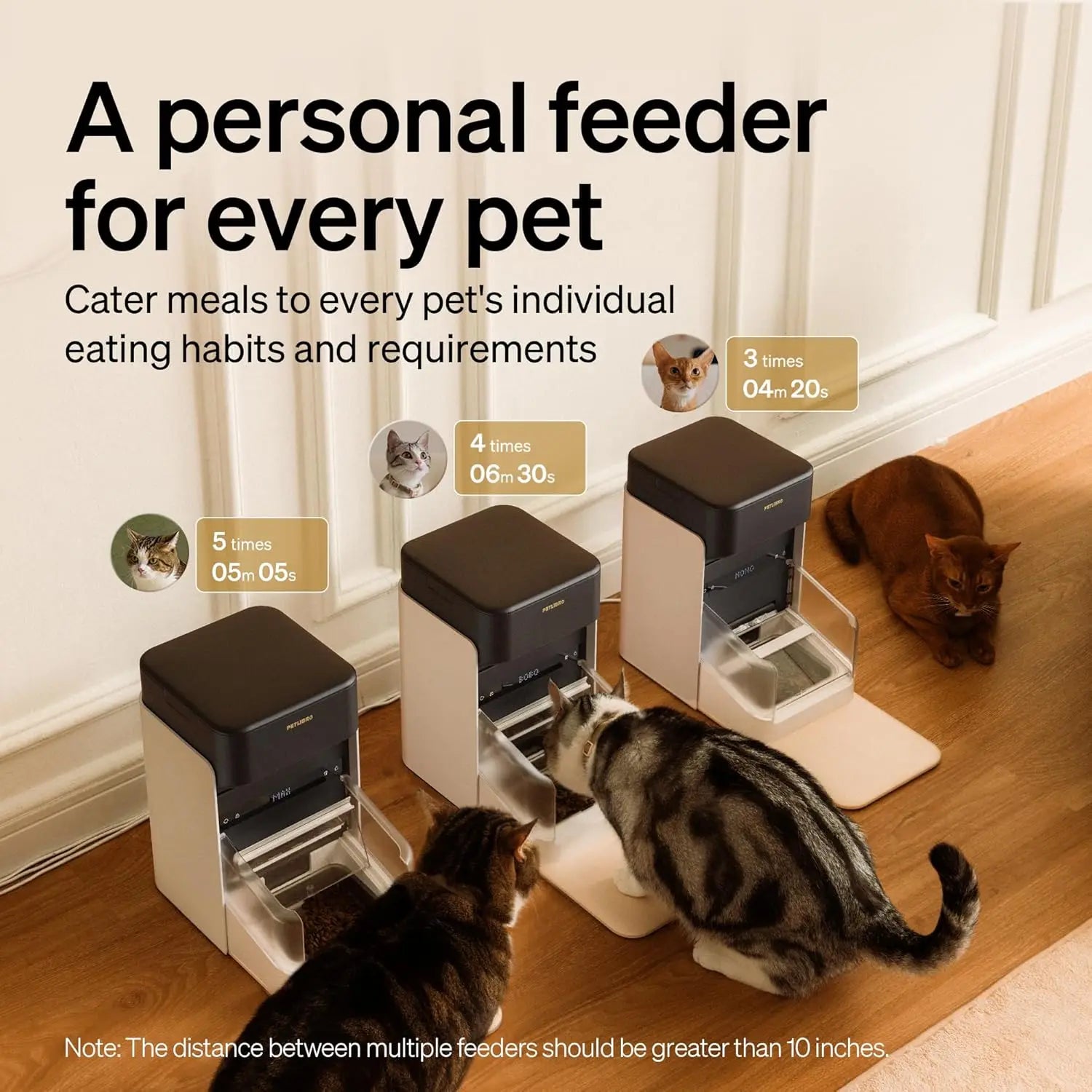 RFID Automatic Cat Feeder with Wi-Fi, Personalized Meals for Multi-Pet Homes and Diet Tracking