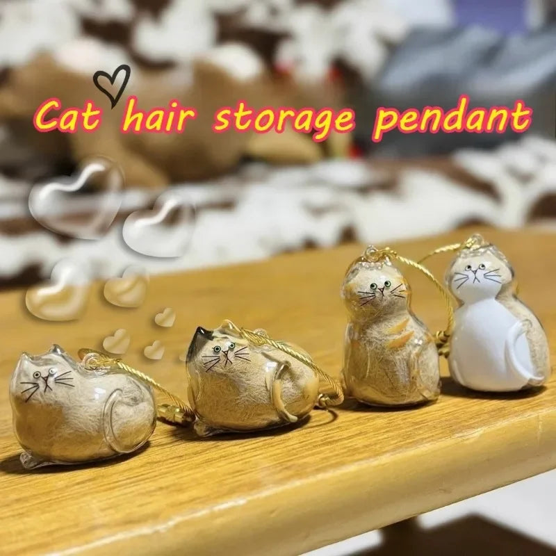 Transparent Cat Hair Storage Pet Fur Keepsake Capsule for DIY Crafts