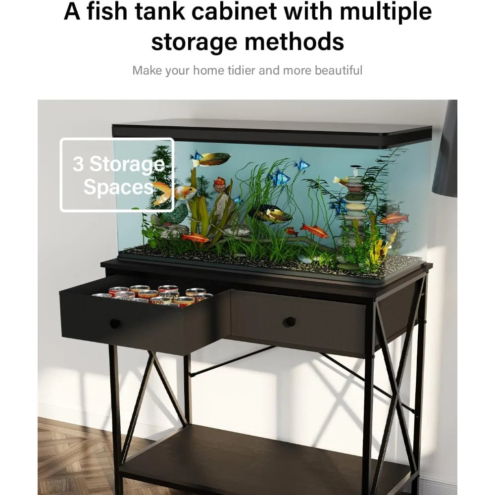 Fish Tank Stand 40 Gallon: Sturdy Aquarium Stand with Accessories Storage