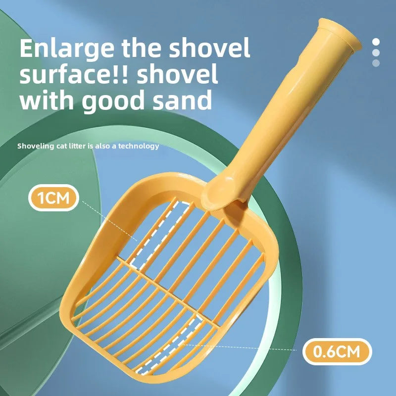 2-in-1 Long-Handle Cat Litter Scoop – Built-in Trash Bag, Sifting Design
