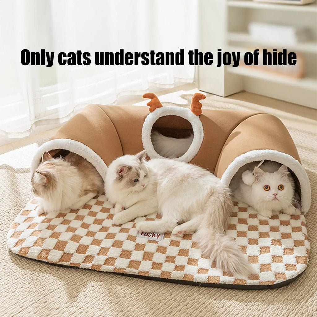 Cat Bed Tunnel Cat Play Tunnel Warm Shelter Tent House