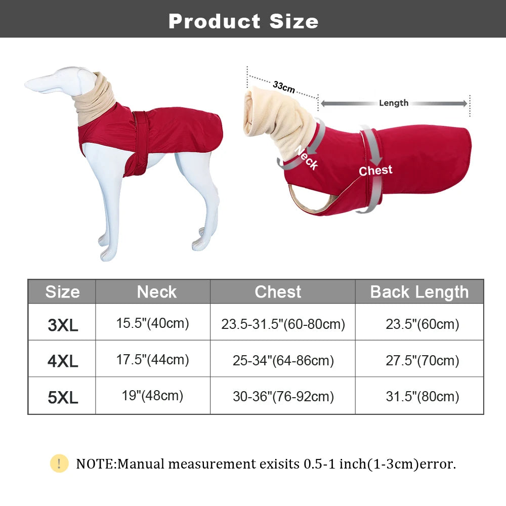 Super Warm Thick Dog Clothes Waterproof Dog Coat Jacket For Medium Large Dogs
