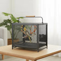22 Inch Wrought Iron Bird Travel Carrier Cage for Parrots Conures Lovebird Cockatiel Parakeets
