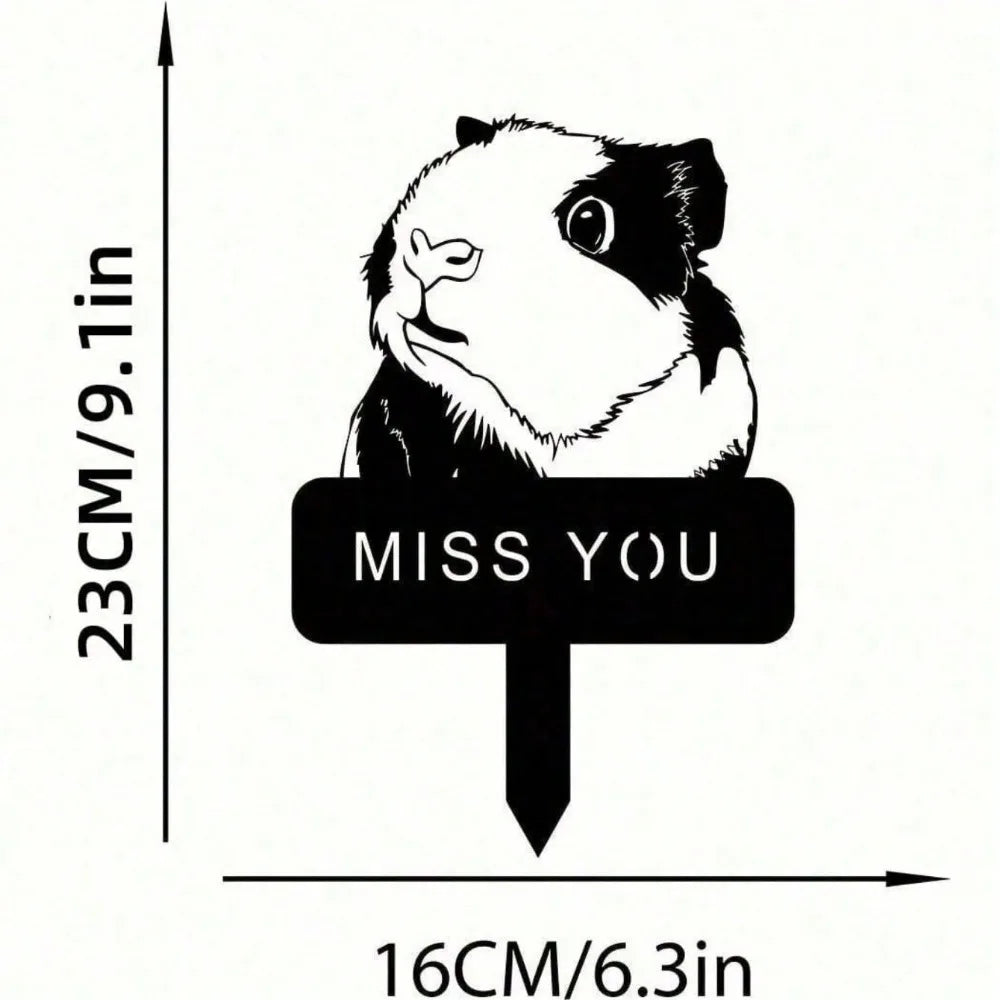 Pet Memorial Garden Stake, Meaningful Handmade Personalized Grave Marker for Guinea Pig/Rabbit