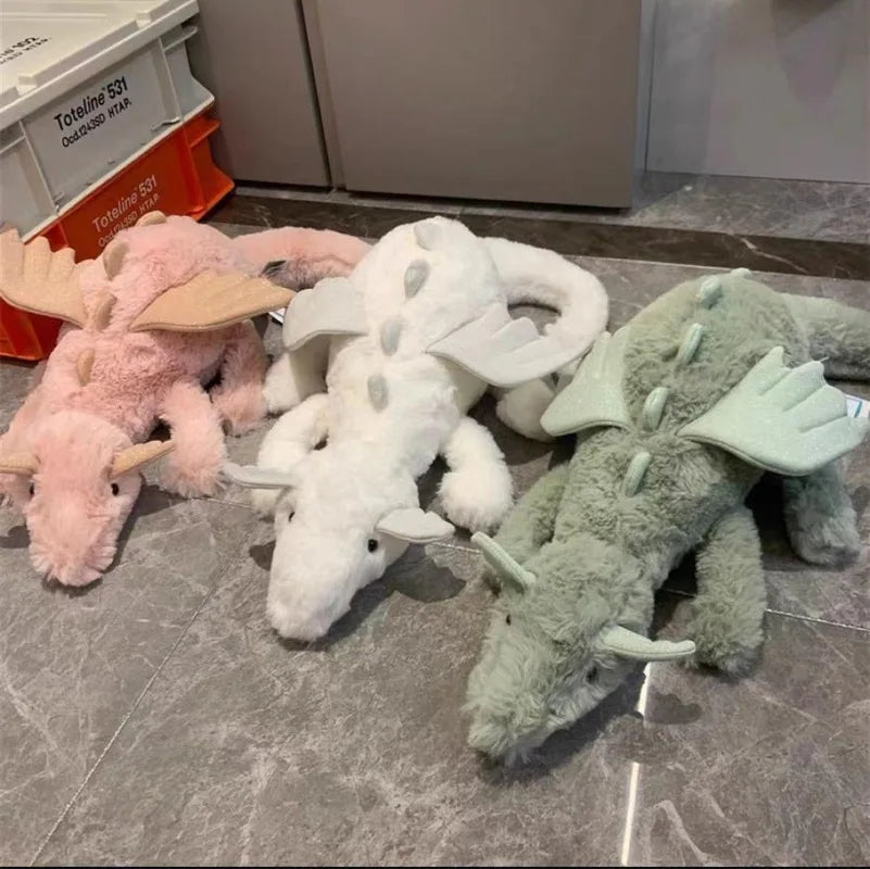 New 50cm Interactive Snow Dragon Plush Pillow Pet Blue Golden Dragon Doll Cute Cat Toy