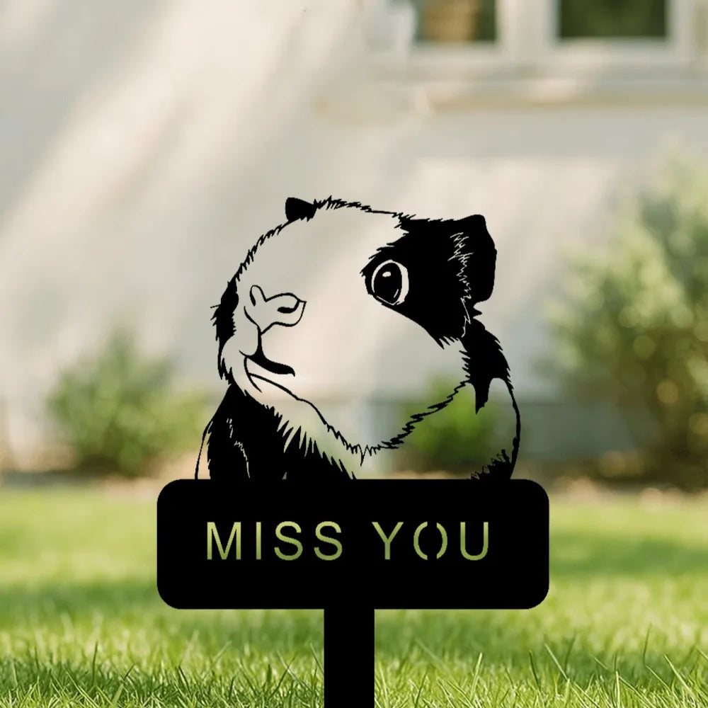 Pet Memorial Garden Stake, Meaningful Handmade Personalized Grave Marker for Guinea Pig/Rabbit