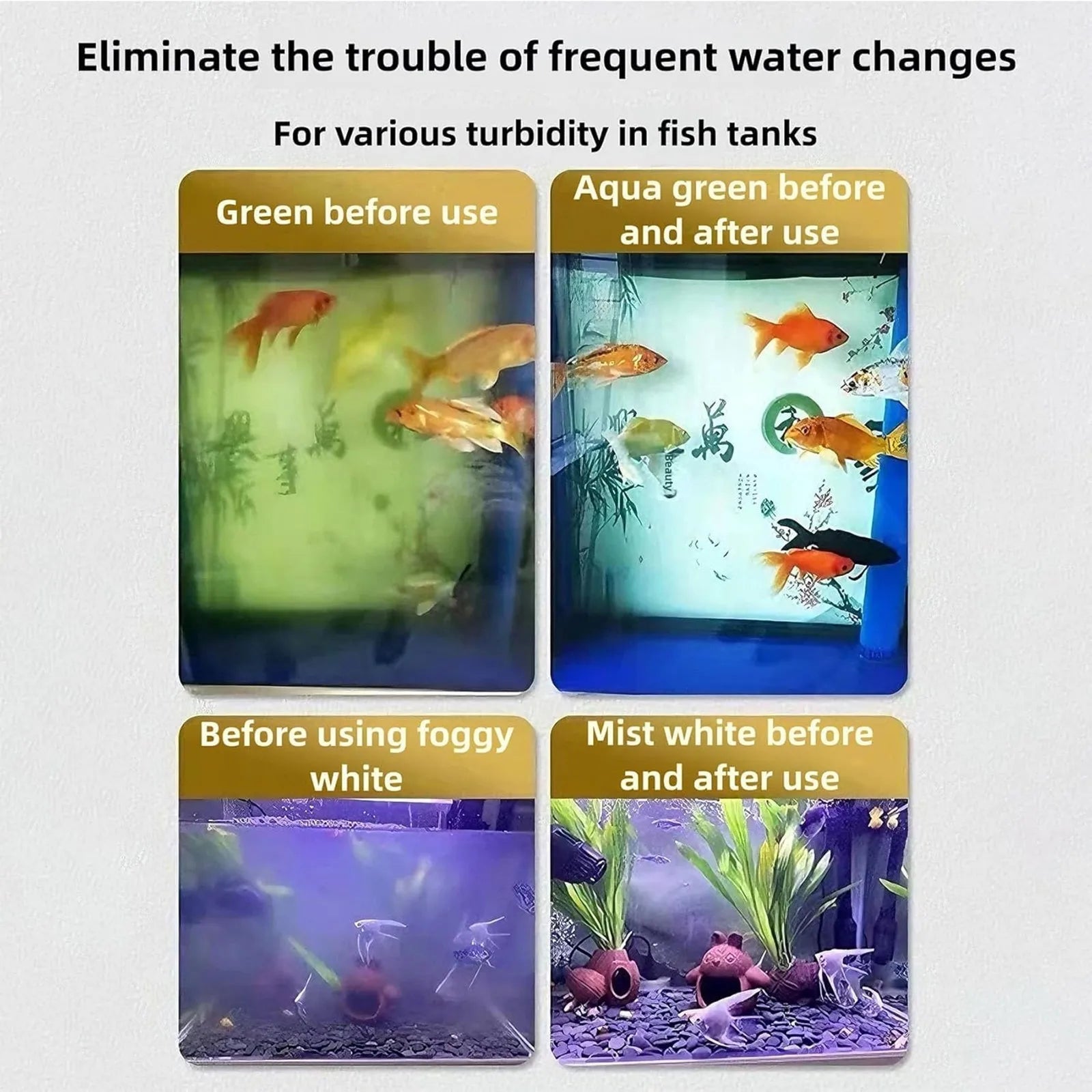 Water Purification Tablets Freshwater Aquarium Water Clarifier Tablet Effective Fish Bowl Cleaning Solution