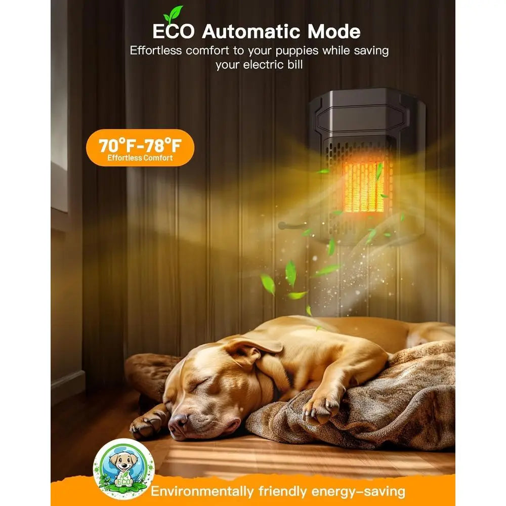 Outdoor Pet Heater 500W - WiFi APP Controlled Dog House Heater with Thermostat & Timer, Suitable for Winter Heating