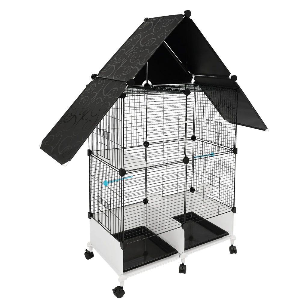 Large Parrot Cage Budgie Cage Multifunctional Wire Cage for Mid-Sized Parrots Cockatiels