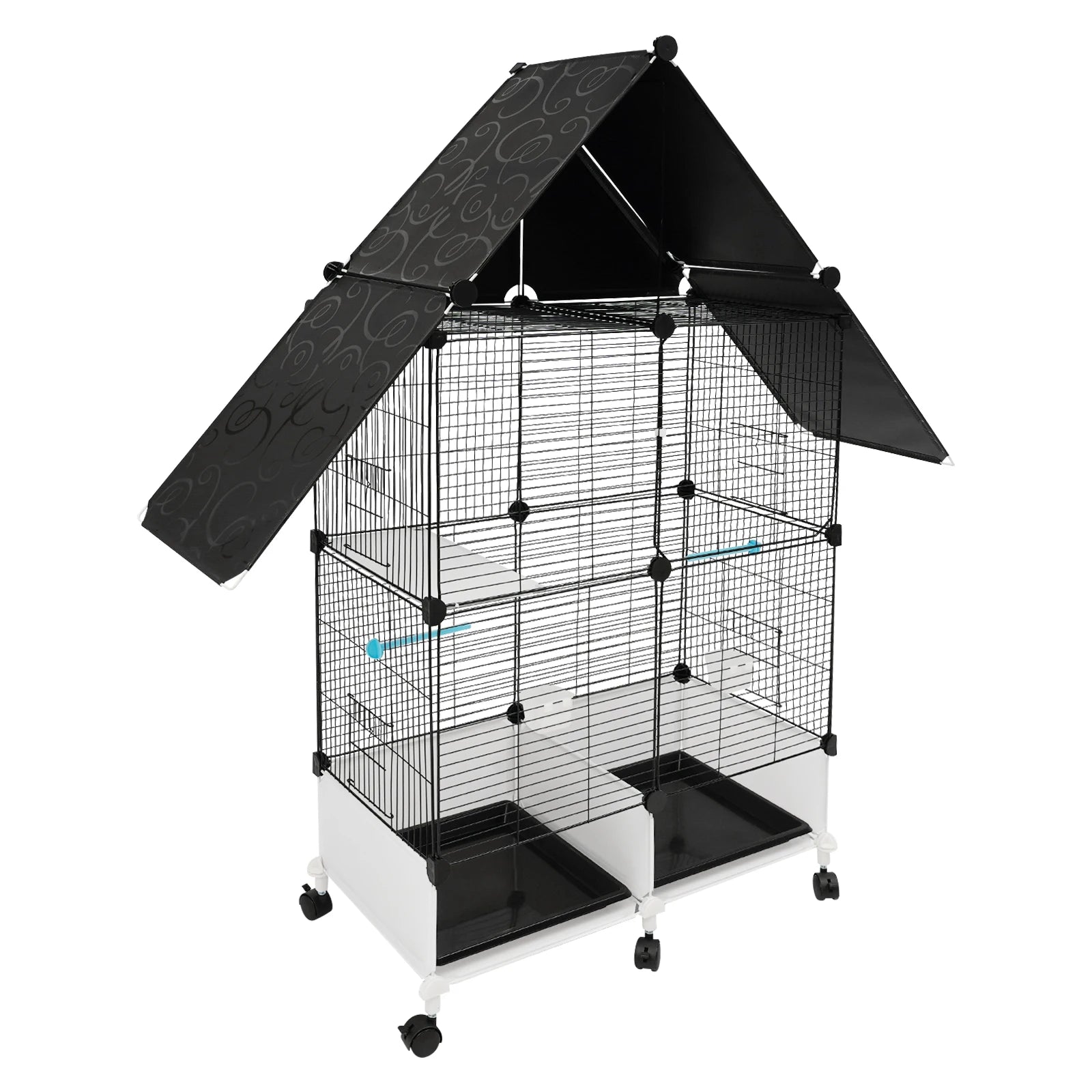 Large Parrot Cage Budgie Cage Multifunctional Wire Cage for Mid-Sized Parrots Cockatiels