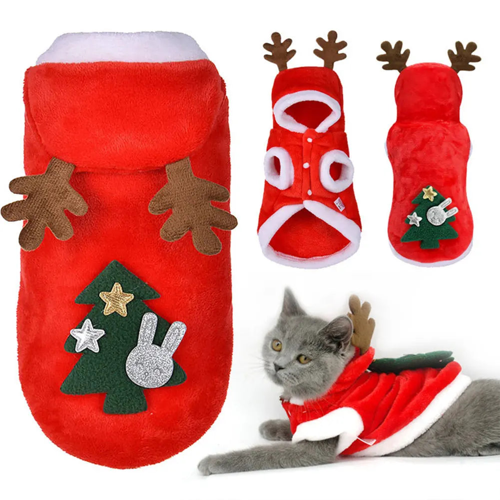 Christmas Pet Clothes Elk Dog Christmas Costumes Winter Comfortable Warm Small Dogs Puppy Cats