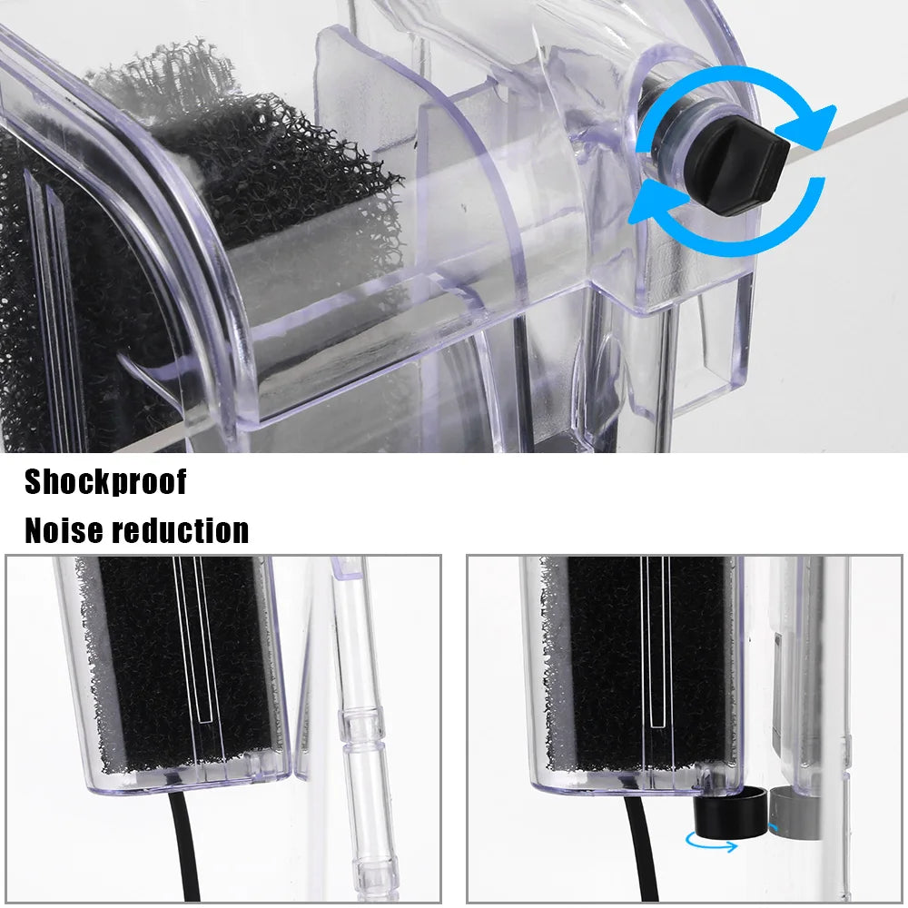 Water Pumps External Hang Up Filter Oxygen Submersible Water Purifier Mini Aquarium Filter