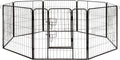 Heavy Duty Pet Playpen 8 Panel Exercise Cage Fence 32x32 Inches Black for Dogs Cats Chickens