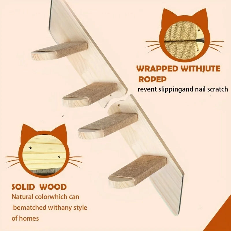 Wooden cat climbing frame, cat stairs, DIY assembly,