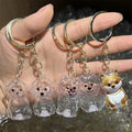 Clear Puppy Hair Memorial Keepsake Capsule Pet's Dog Fur Container DIY Pendant Keychain