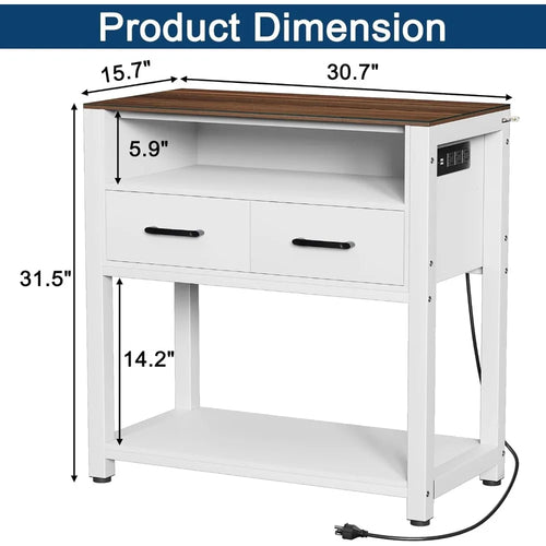 20-29 Gallon Fish Tank Stand with Power Outlet & 2 Storage Drawers, Heavy Duty Metal Frame Aquarium Stand