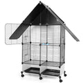 Bird Cage with Rolling Stand House Shape Bird Cage with Lock 2 Tier Bird Cage Bird Villa for Parakeets Parrot Cockatiels