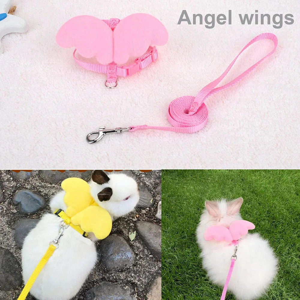Small Animal Harness with Leash Cute Bunny Collar Cat Harness & Leash Set