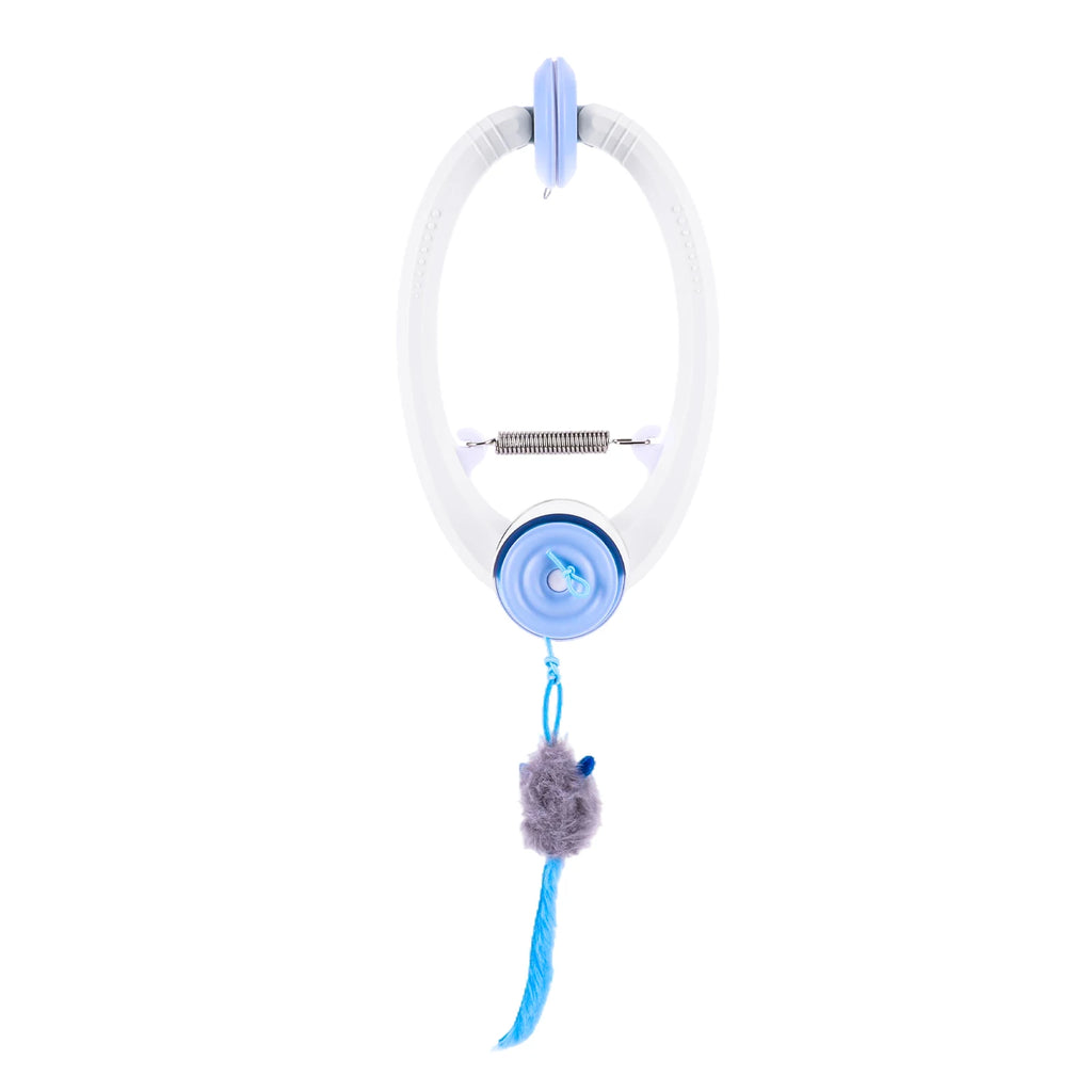 Door Hanging Automatic Retractable Kitten Toys with 3 Catnip Mice Self Play Hanging Door Cat Mouse